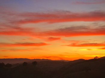 Scenic view of dramatic sky during sunset