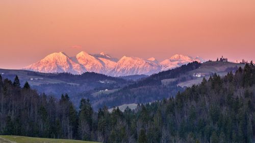 Panoramic view of mountains against sky