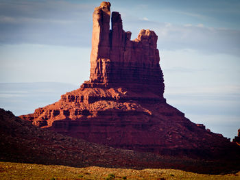 Rock formation on mountain against sky monument valley