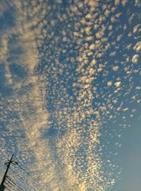 Low angle view of cloudy sky