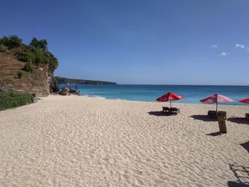 Scenic view of beach against sky