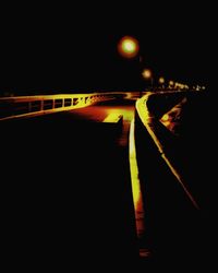 Light trails on road at night