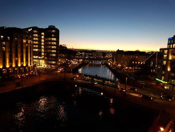 Illuminated city at night