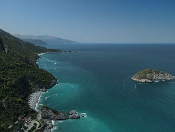 High angle view of sea against sky