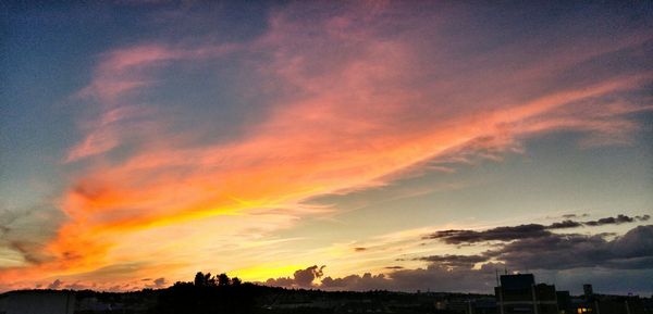 Scenic view of dramatic sky during sunset