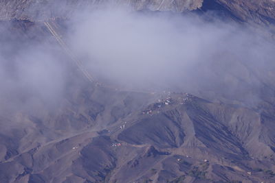 Aerial view of snowcapped mountain