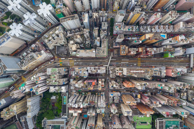 High angle view of aerial view of city