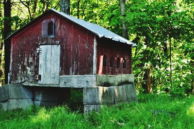 Old built structure with trees in background