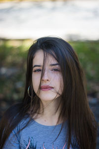 Close-up portrait of beautiful young woman