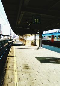 Railroad station platform against sky