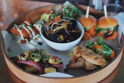 Close-up of food in bowl on table