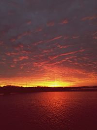 Scenic view of dramatic sky over sea