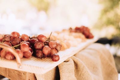 Close-up of fruits on table