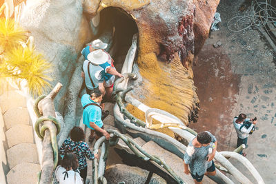 Group of people on rock