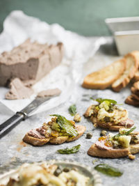 Pate on toasted bread