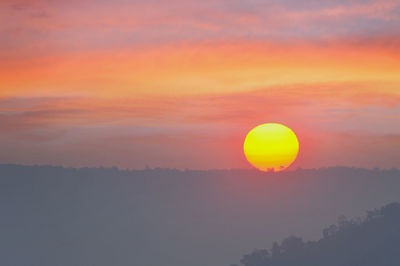 Scenic view of dramatic sky during sunset