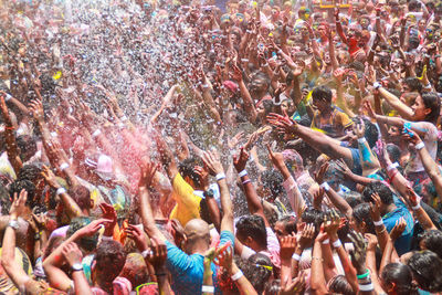 Crowd enjoying during holi