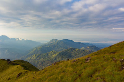 Scenic view of mountains against sky