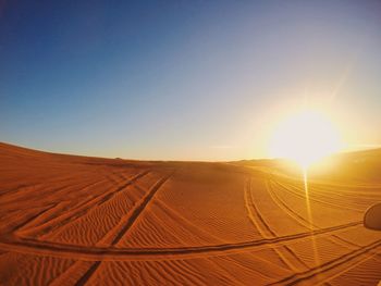 Scenic view of landscape at sunset