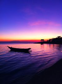 Scenic view of sunset over sea
