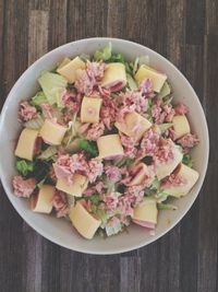 High angle view of food in bowl