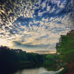 Scenic view of landscape against sky during sunset