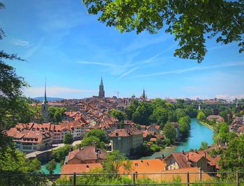 Panoramic view of buildings against sky