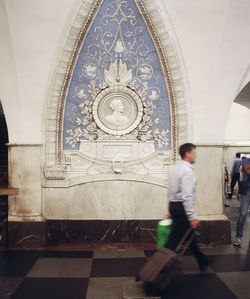 People walking in building