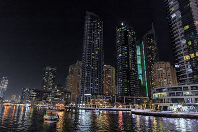 Illuminated city at night