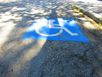 High angle view of text on tree