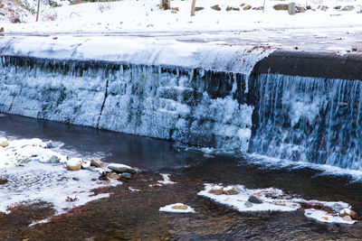 View of frozen river