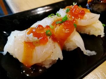 Close-up of sushi on plate