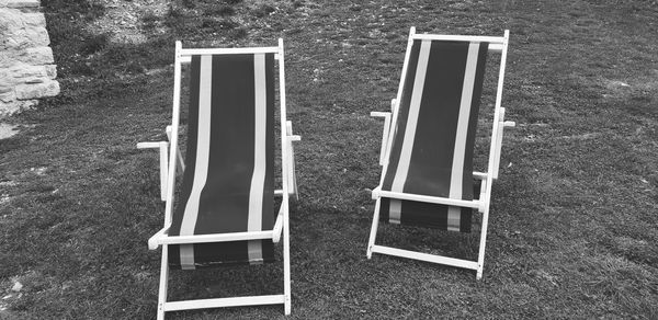 Empty chair on field