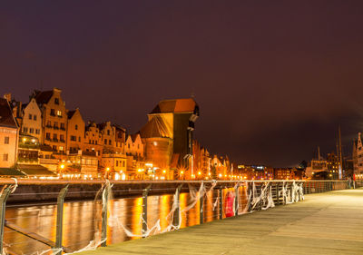 Illuminated city at night