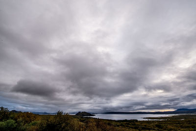 Scenic view of dramatic sky over landscape