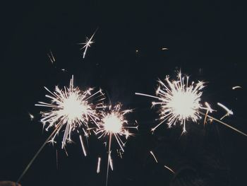 Firework display at night