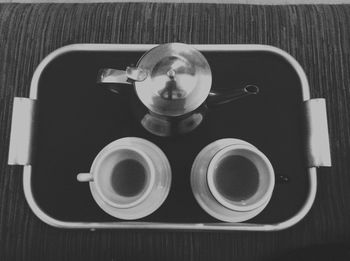 Close-up of coffee cup on table