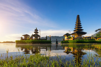 Reflection of temple in lake