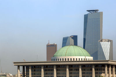 Korea national assembly building against clear sky in city