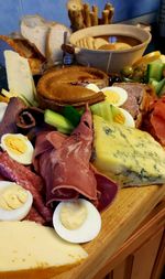 Close-up of food on table