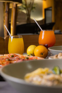 Close-up of food on table