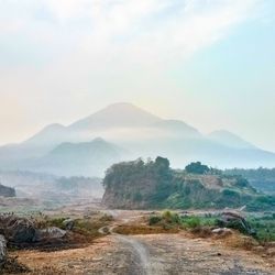 Scenic view of mountains against sky