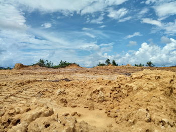 Scenic view of desert against sky