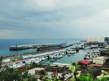 View of sea against cloudy sky