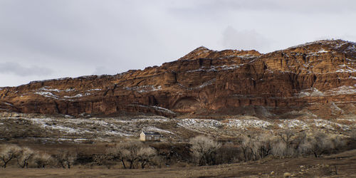Snowy landscape at silver reef in southern utah 