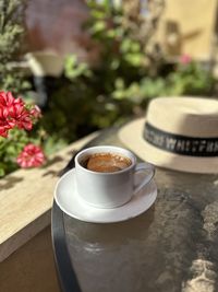 Close-up of coffee on table