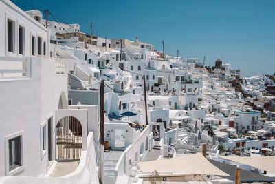 Cityscape against clear sky