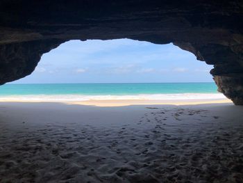 Scenic view of beach against sky