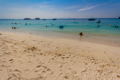 Scenic view of beach against sky