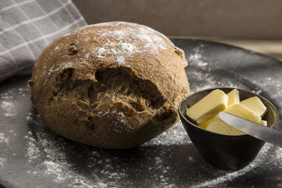 Close-up of bread on table